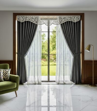 simple curtain design for drawing room