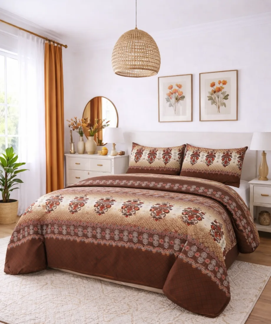 Brown Ethnic Medallion Bedsheet