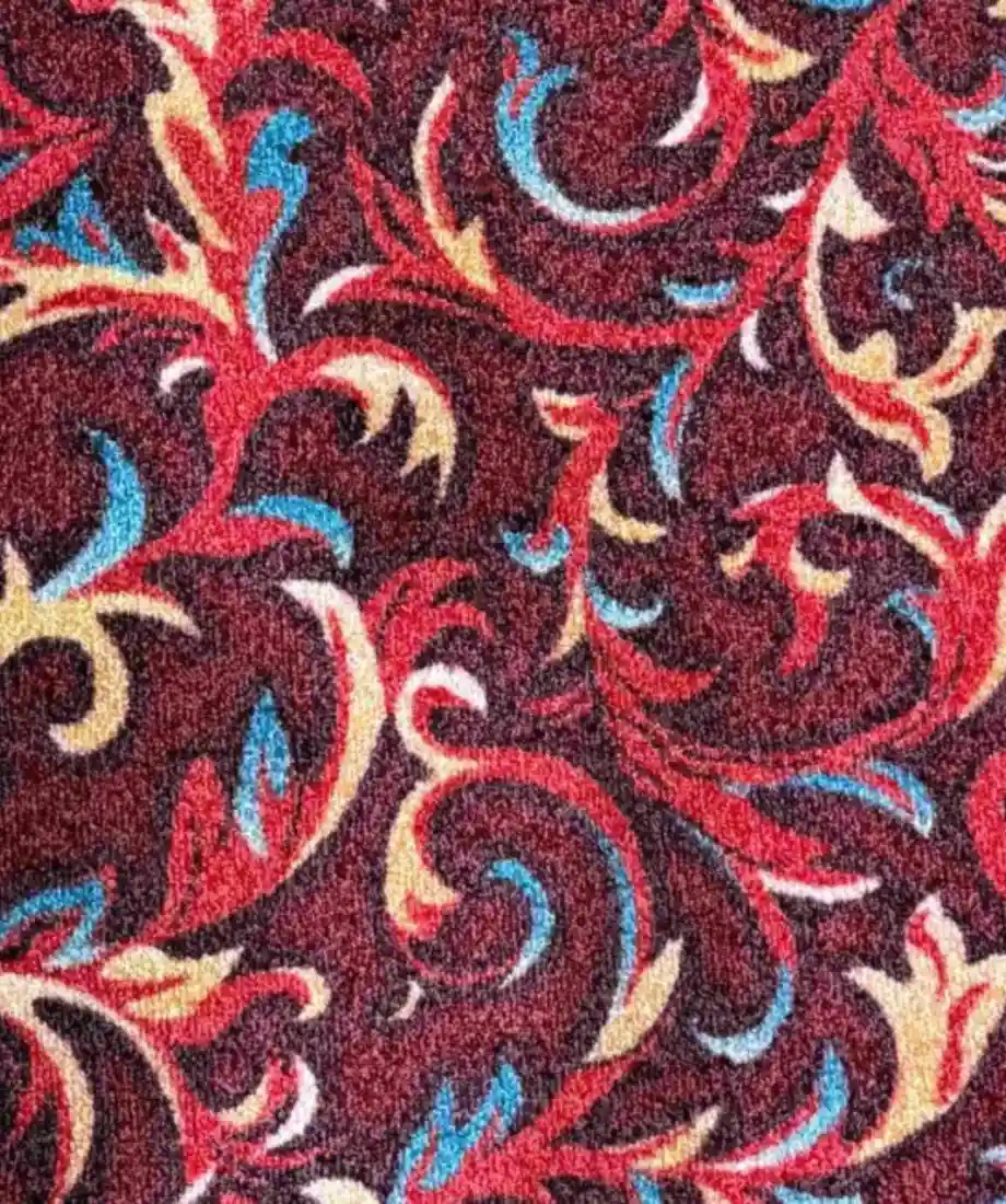 Classic Floral Scroll Wall to Wall Carpet - Image 4