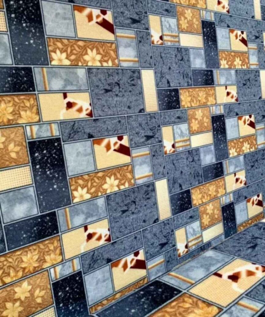 Floral Brick Tile Wall to Wall Carpet - InamCarpets