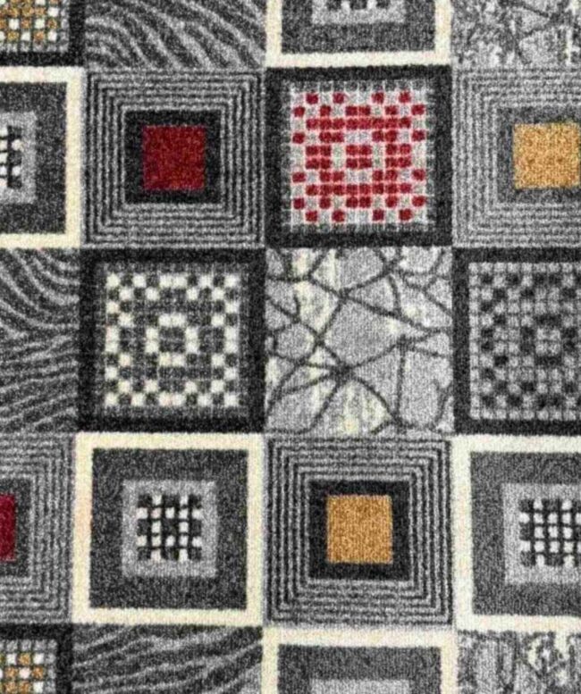 Geometric Mosaic Grid Wall to Wall Carpet - InamCarpets