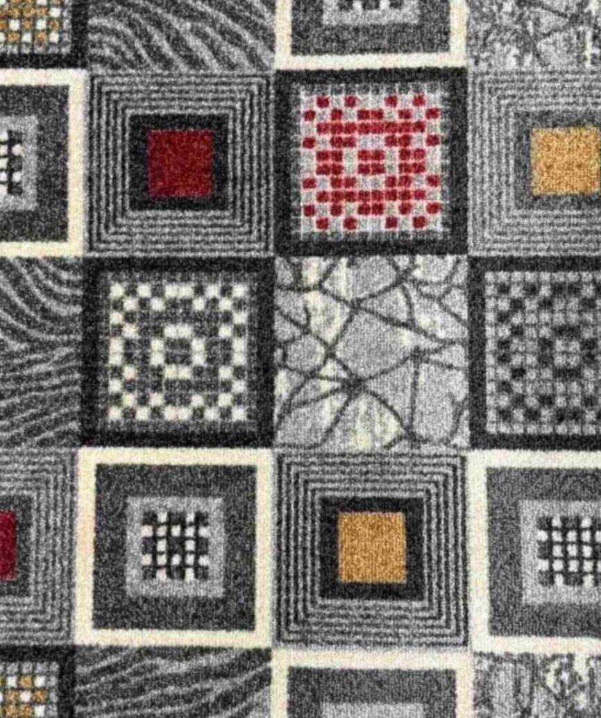 Geometric Mosaic Grid Wall to Wall Carpet - InamCarpets