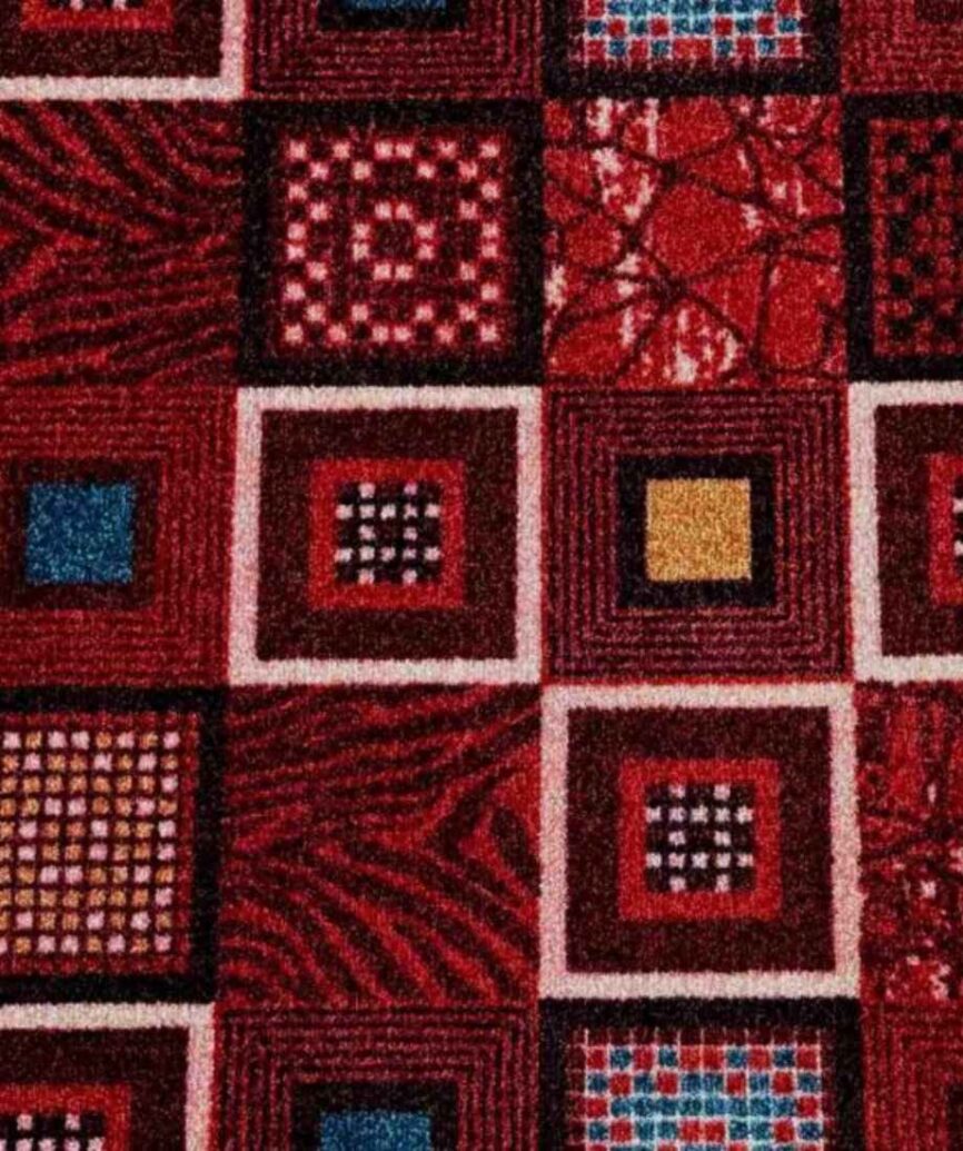 Geometric Mosaic Grid Wall to Wall Carpet - InamCarpets