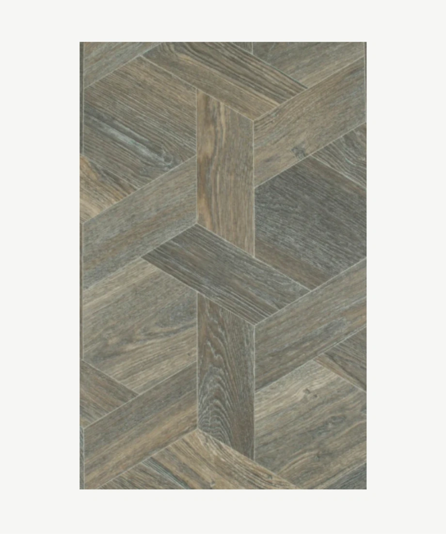 Gray Geometric Pattern Wood Flooring