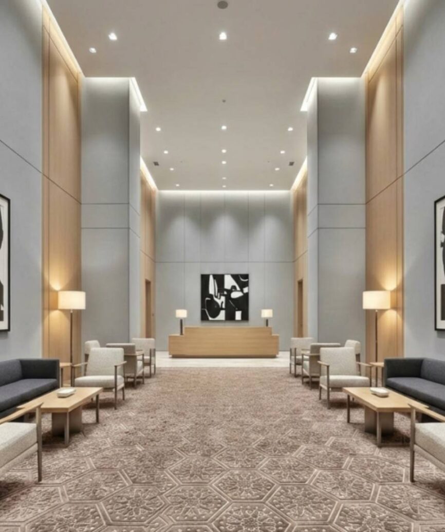 Hexagonal Medallion Wall to Wall Carpet - InamCarpets