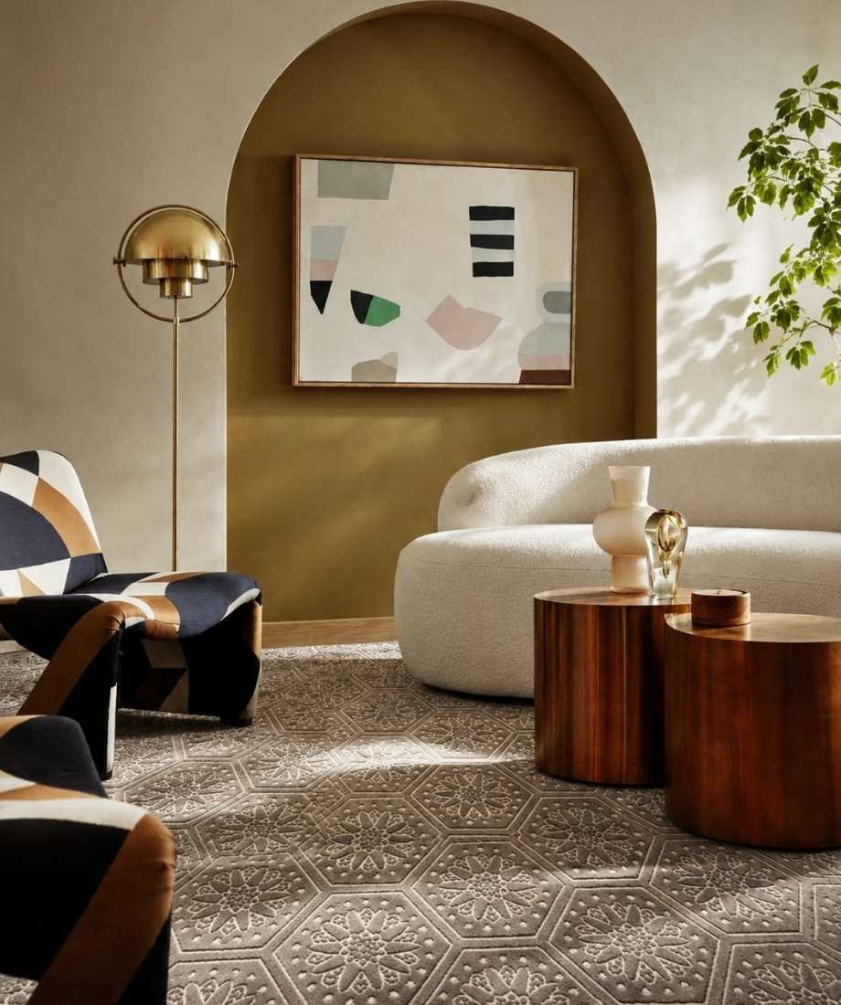 Hexagonal Medallion Wall to Wall Carpet - InamCarpets