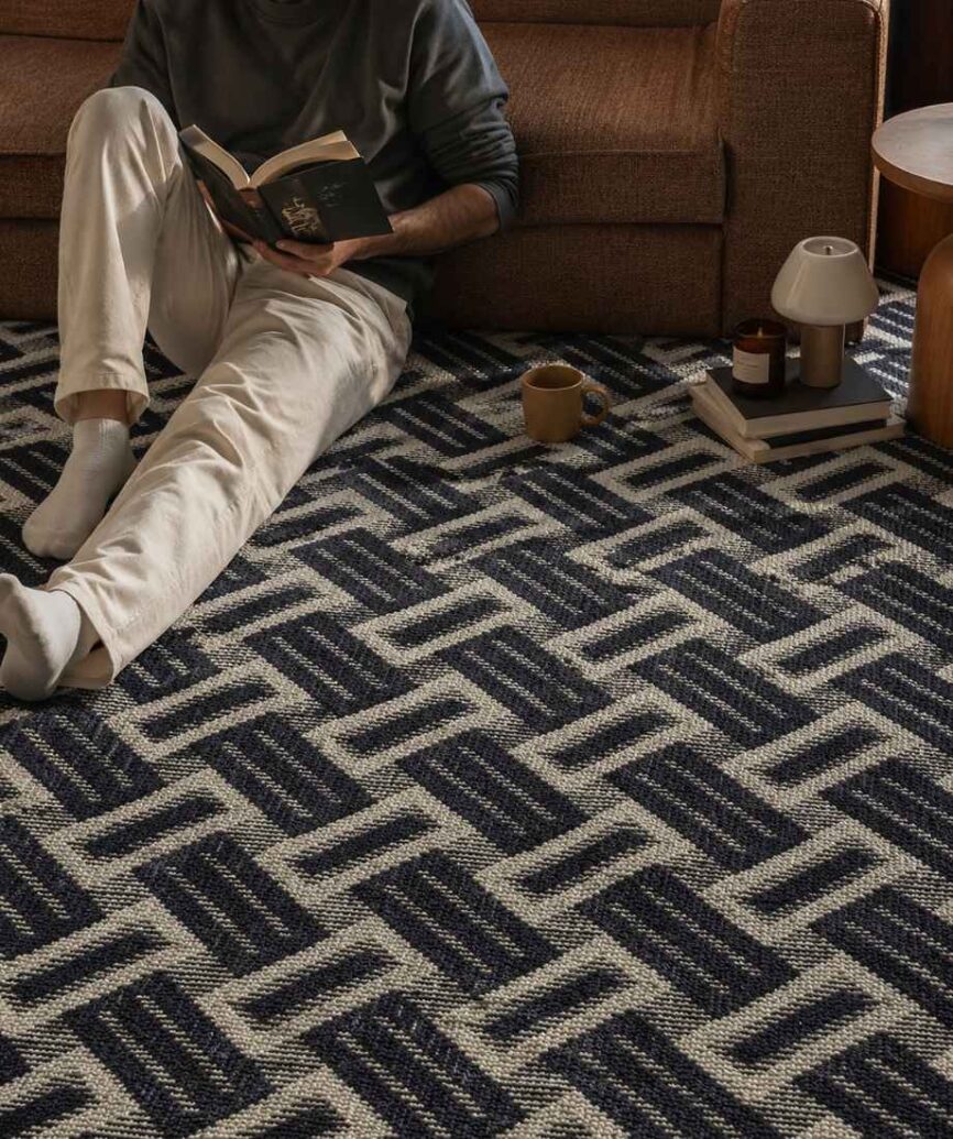 Interlocking Basketweave Wall to Wall Carpet - InamCarpets