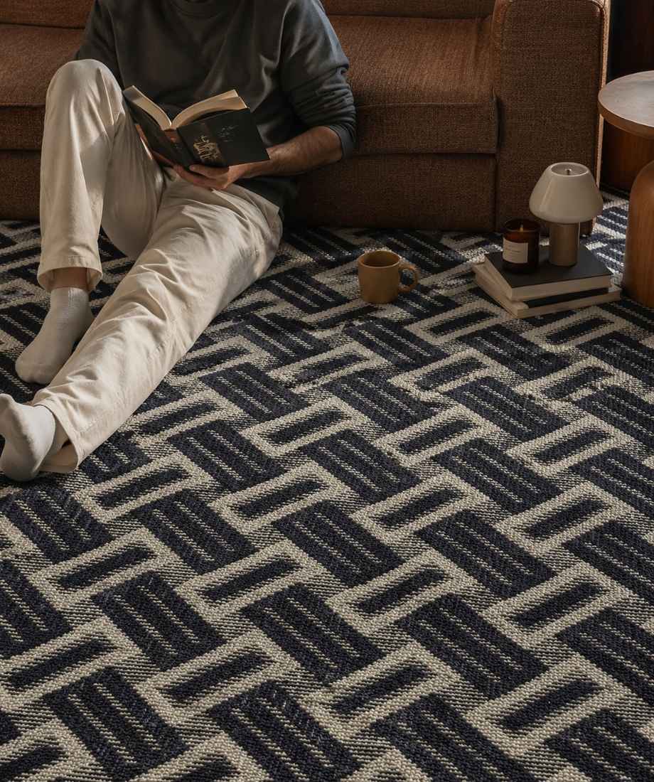 Interlocking Basketweave Wall to Wall Carpet - InamCarpets