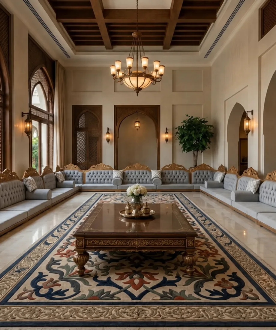 Traditional Grey Arabic Majlis Seating