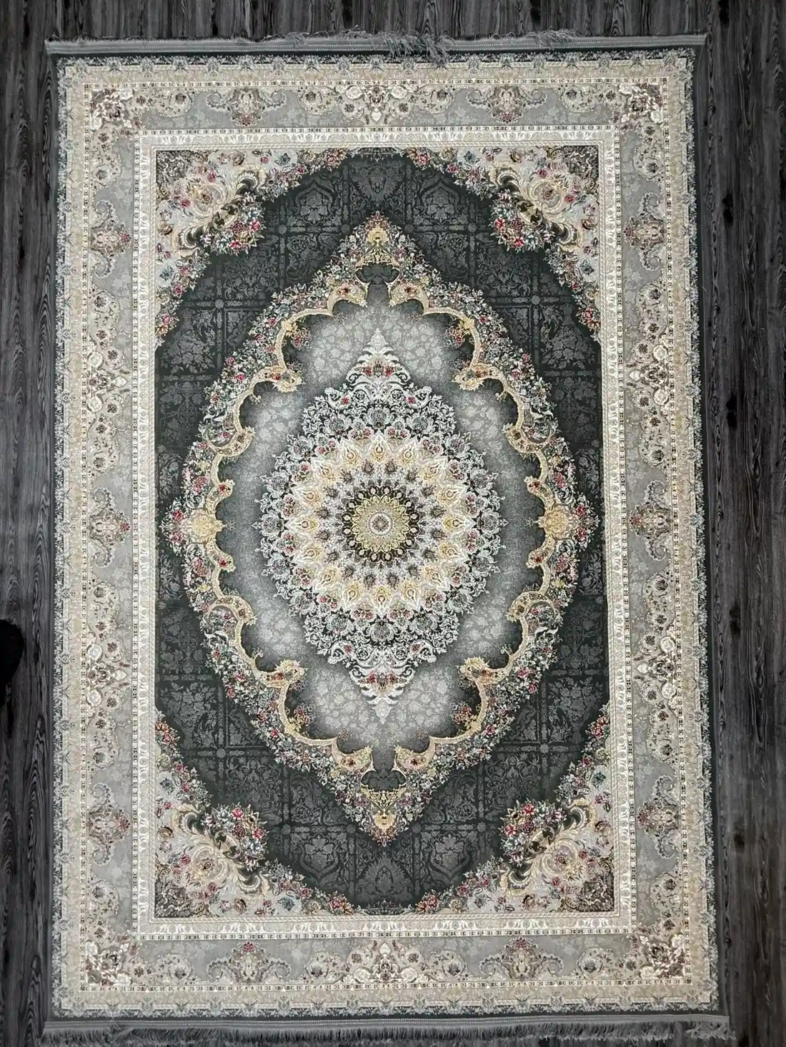 Charcoal Grey with Ivory & Gold