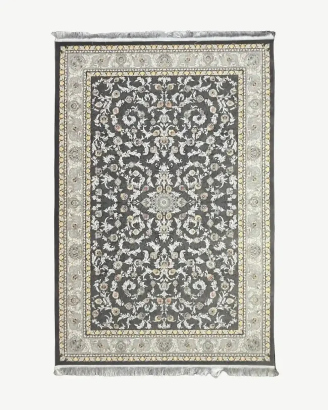 Classic Grey Gold Silk Rug