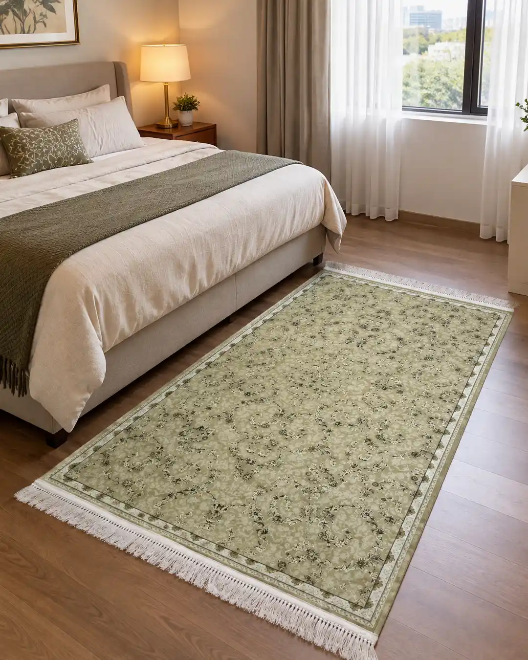 Cream Traditional Persian Floral Rug - Image 2