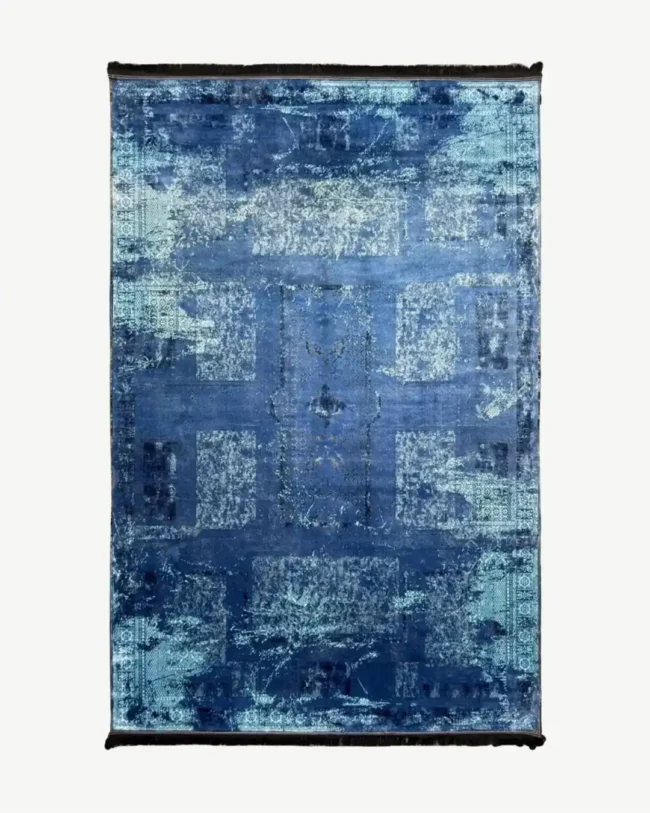 Distressed Navy Blue Vintage Rug
