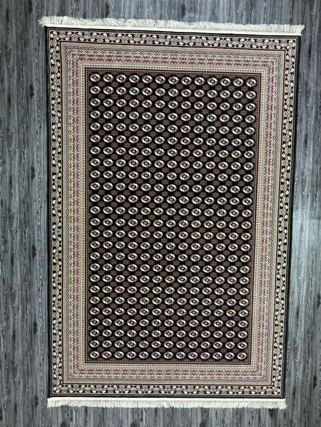 Midnight Black Bukhara & Ruby Red