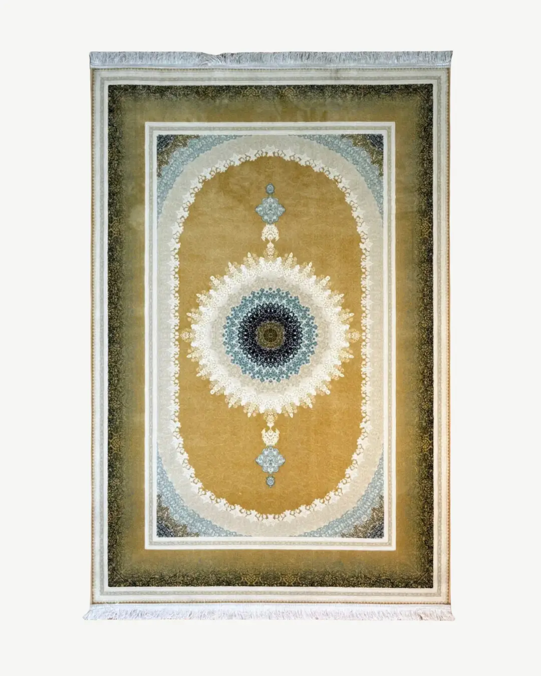 Mustard Gold Persian Medallion Rug