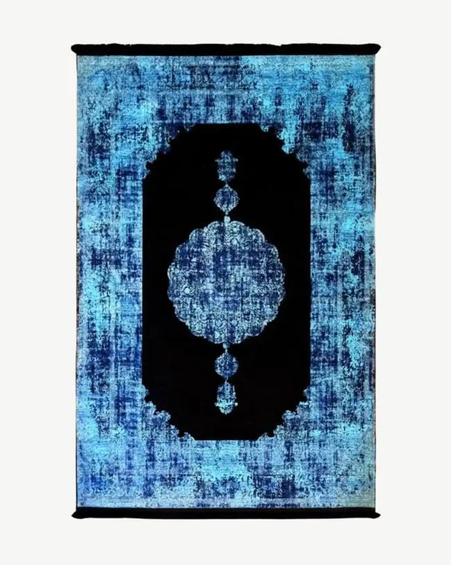 Overdyed Turquoise Medallion Area Rug