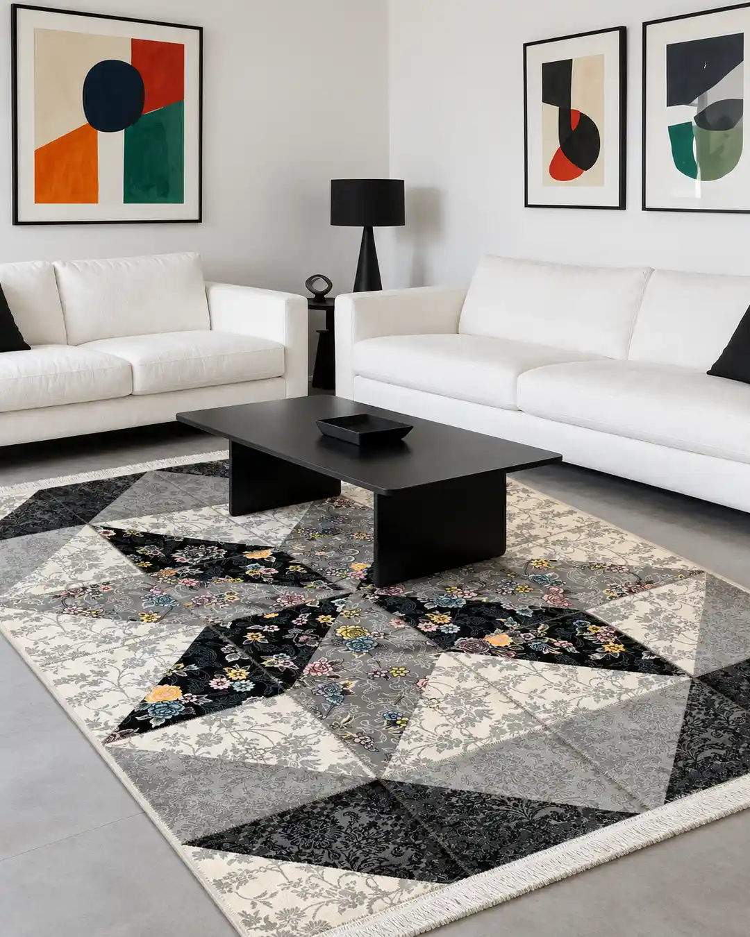 Patchwork Hand-Woven Area Rug - Image 2