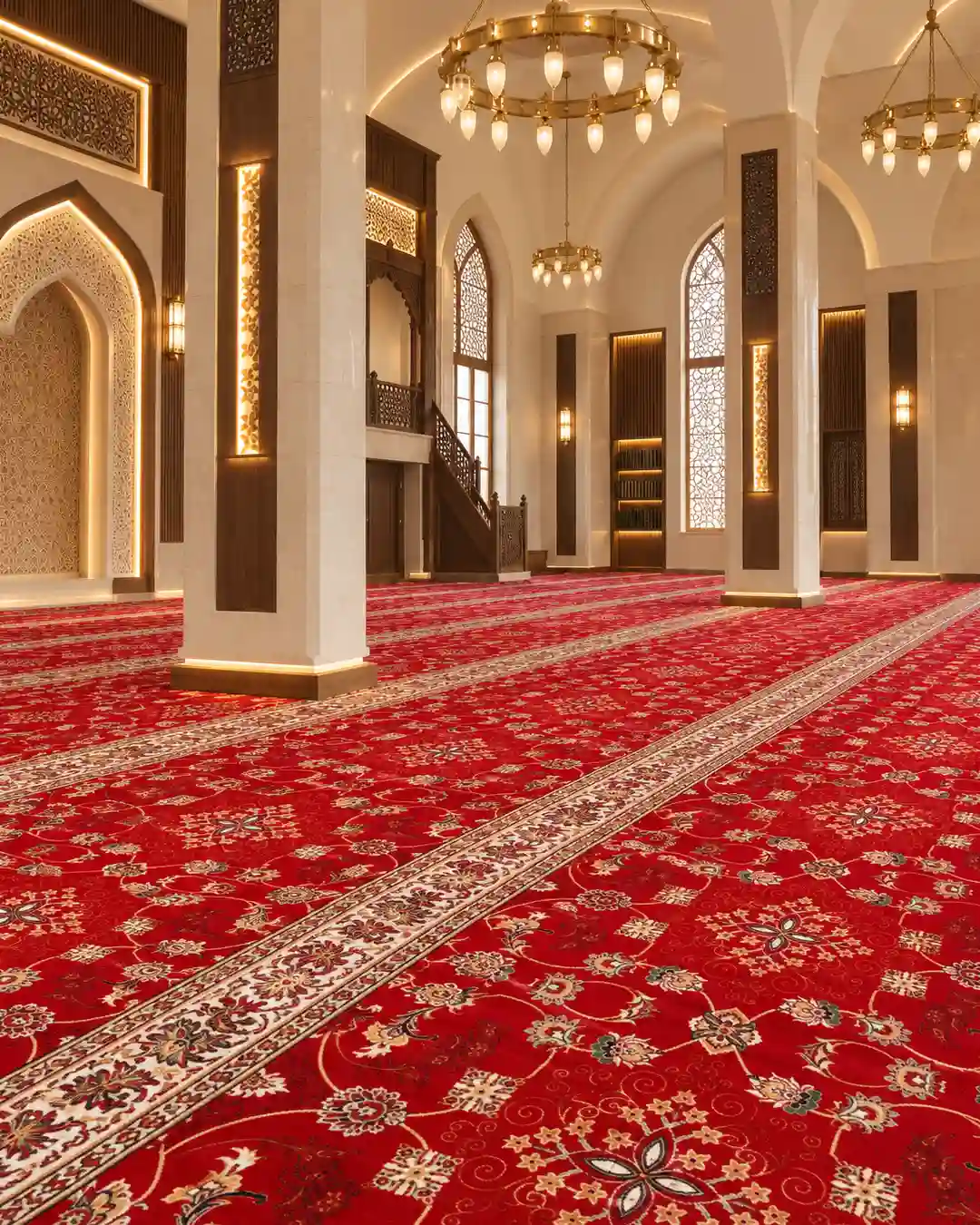 Red Irani 500 Reeds Masjid Carpet
