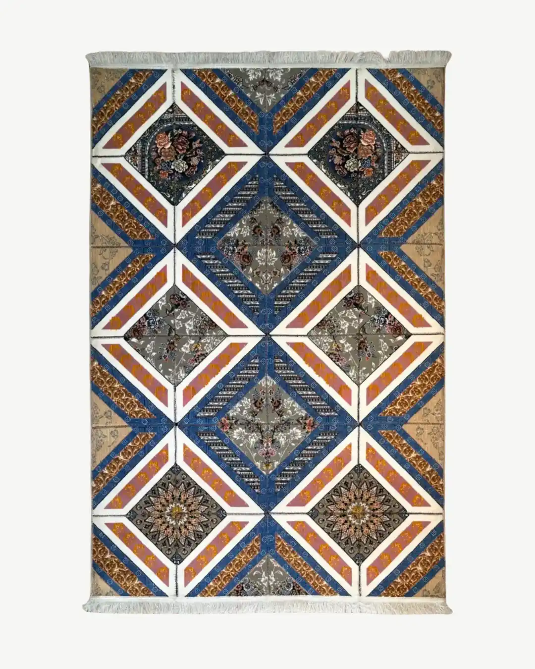 Traditional Geometric Flat Weave Rug