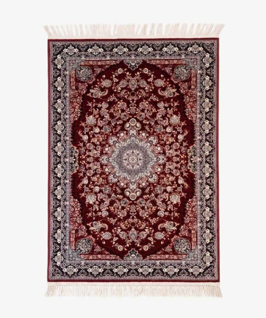 Turkish Traditional Isfahan Floral Medallion Rug - InamCarpets
