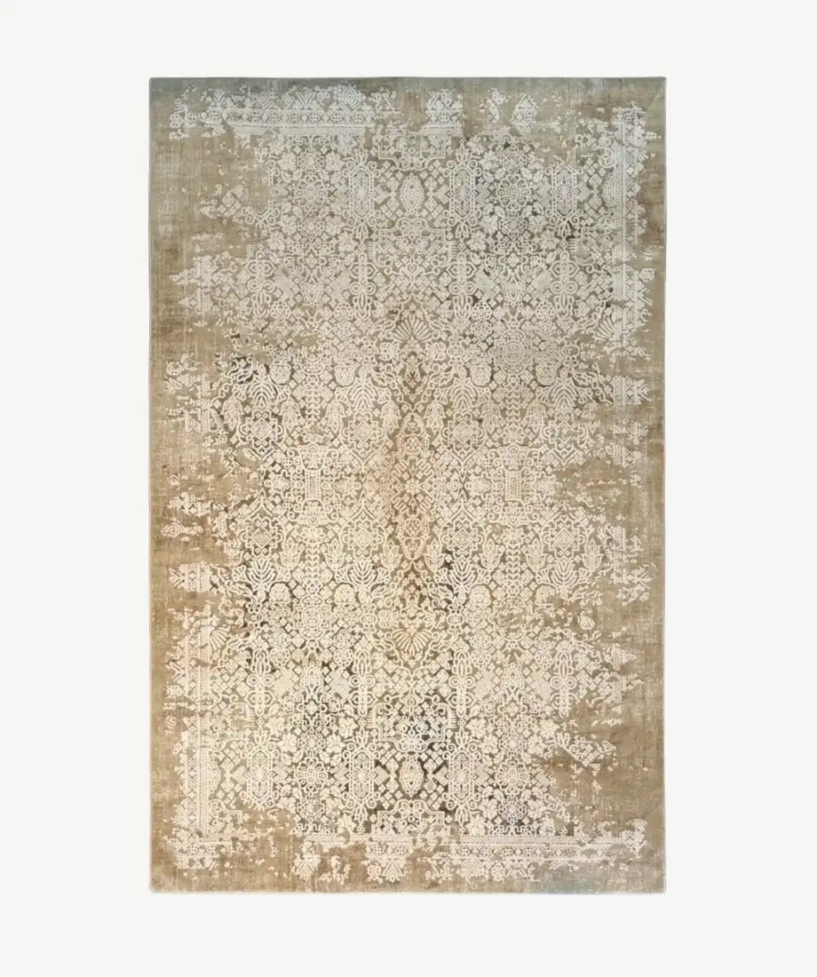 Beige Ivory Ornate Medallion Rug