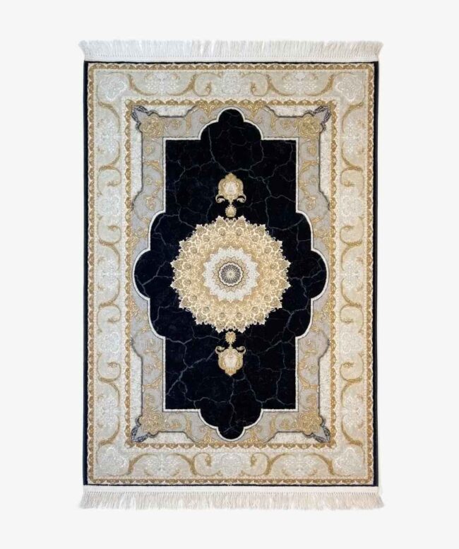 Black Persian Rug 1200 Reeds - InamCarpets