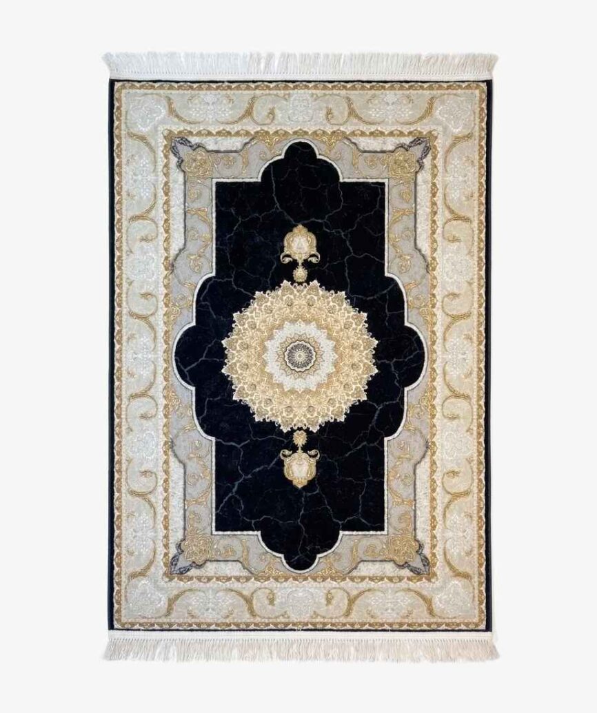 Black Persian Rug 1200 Reeds - InamCarpets