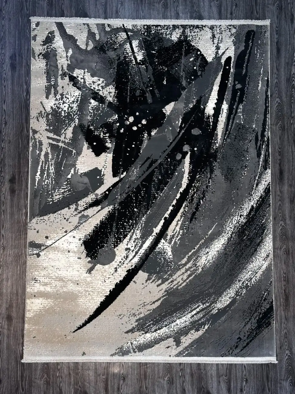 Charcoal Grey Black and Off-White