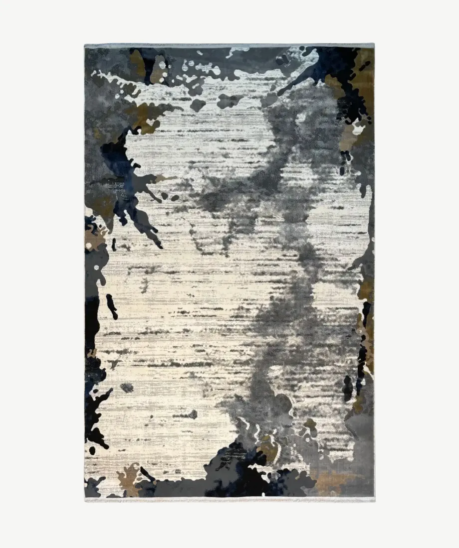 Charcoal Slate Abstract Flow Rug