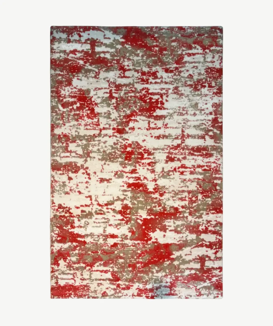 Crimson Cream Distressed Area Rug