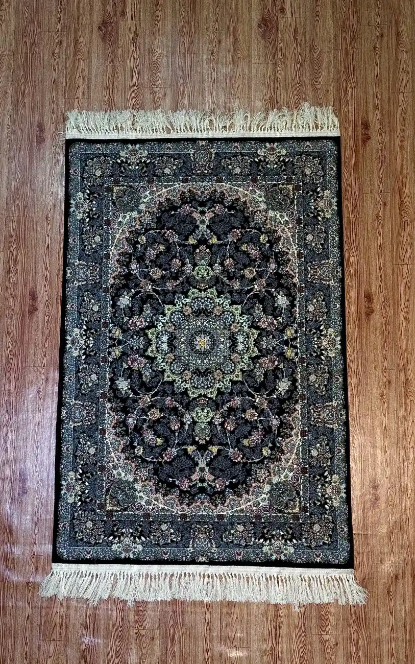 Dark Bottle Green Persian Style Carpet