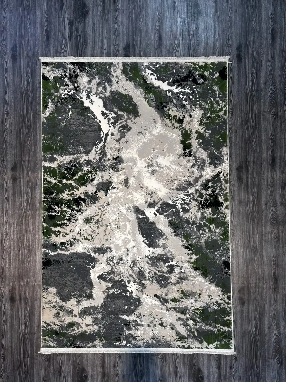 Dark Green Grey and White