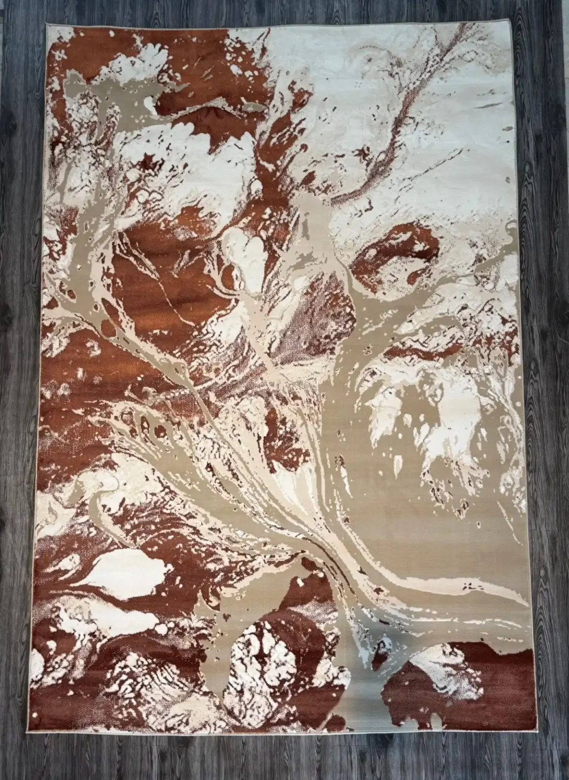 Deep Rust Orange & off-White