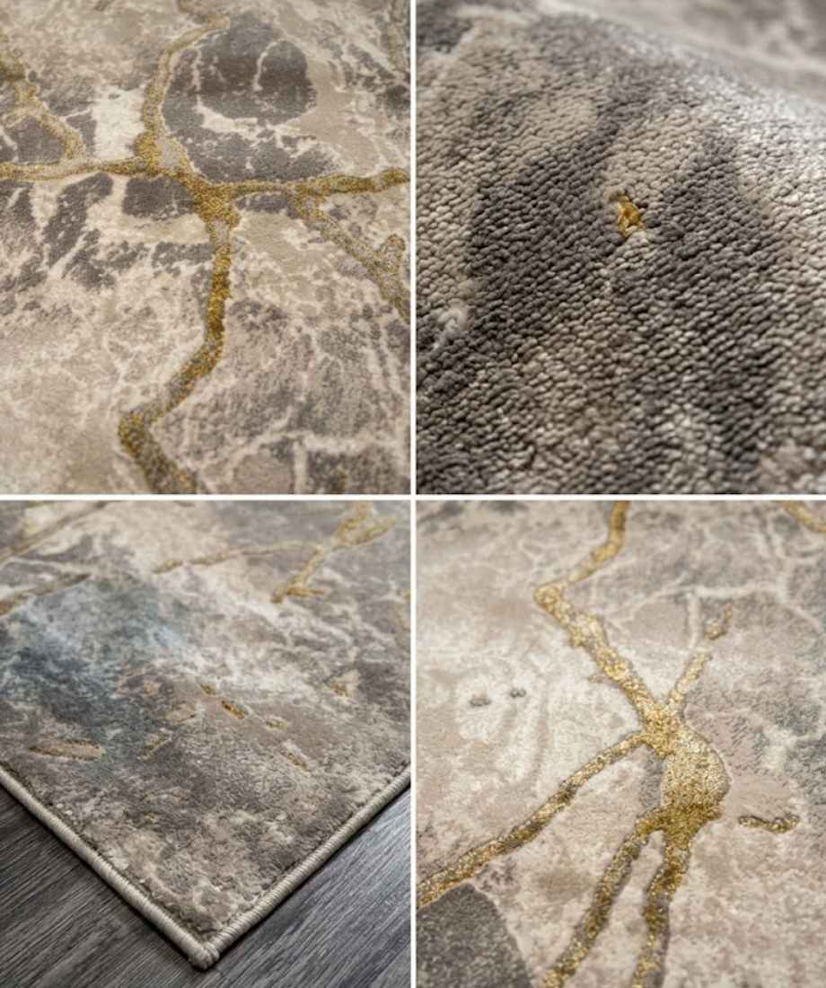 Earth Vein Marmara Beige & Gold Area Rug - Image 4