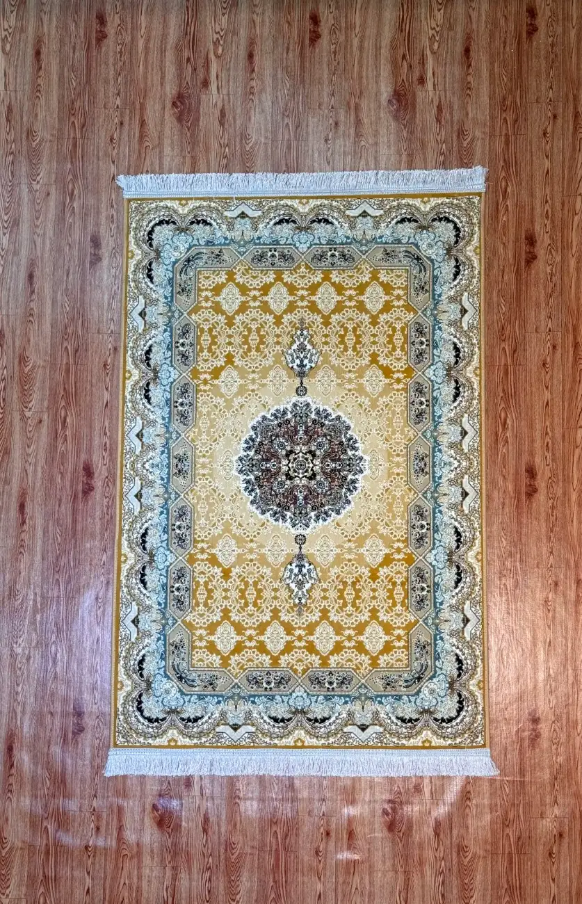 Gold and Cream Light Blue Accents