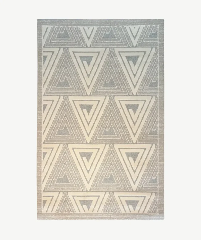 Gray Geometric Triangle Pattern Rug