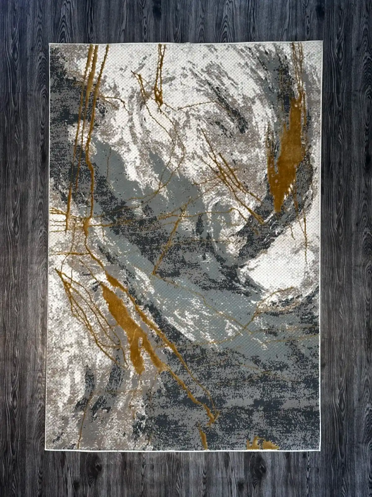 Grey White and Mustard Gold