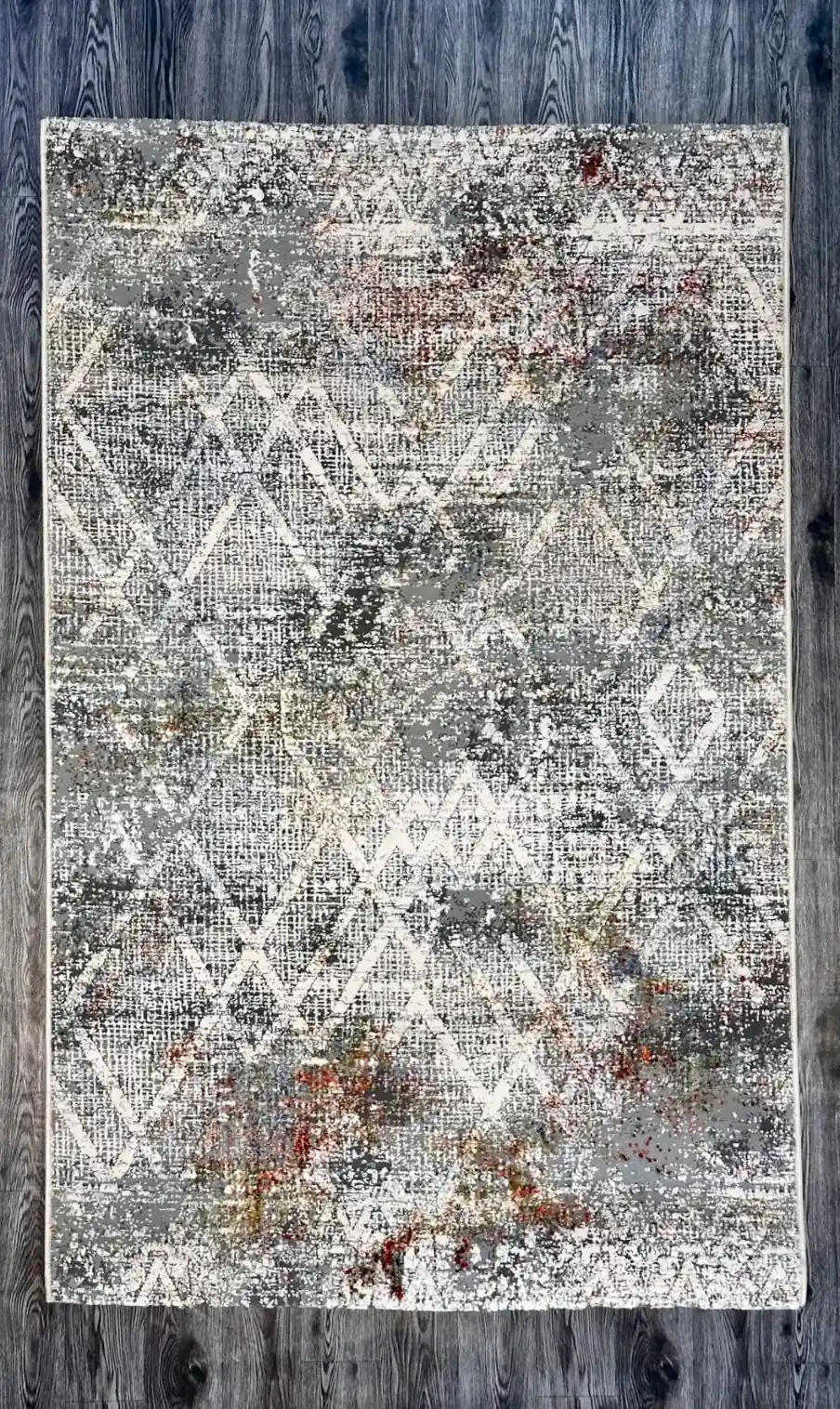 Grey and White with Red