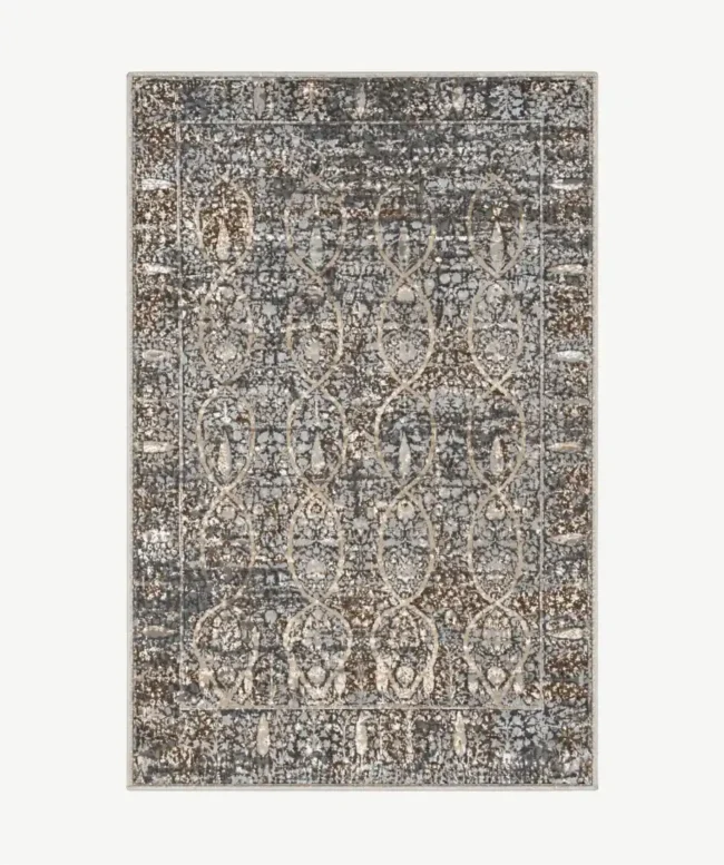 Interlocking Gray Taupe Area Rug