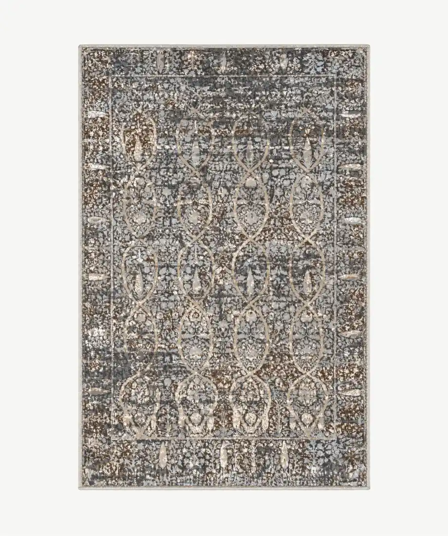 Interlocking Gray Taupe Area Rug