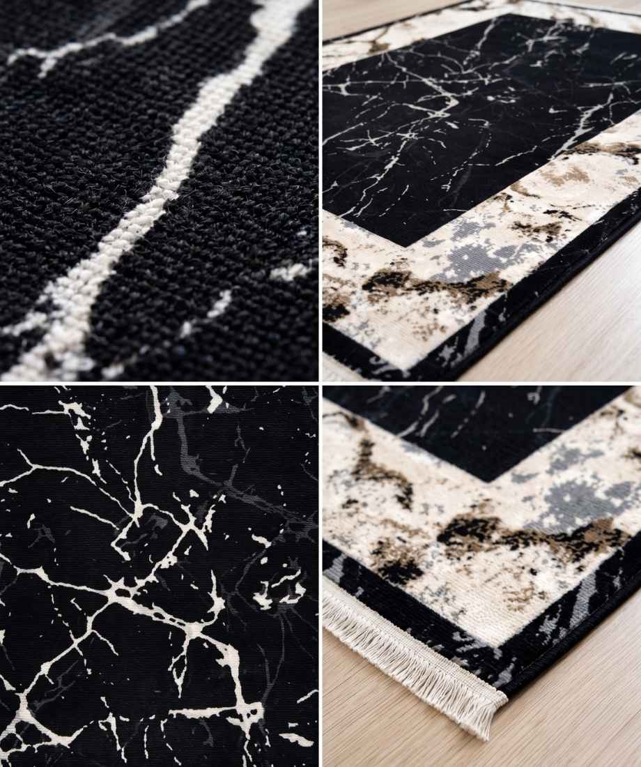 Modern Black Marble Rug - Image 4