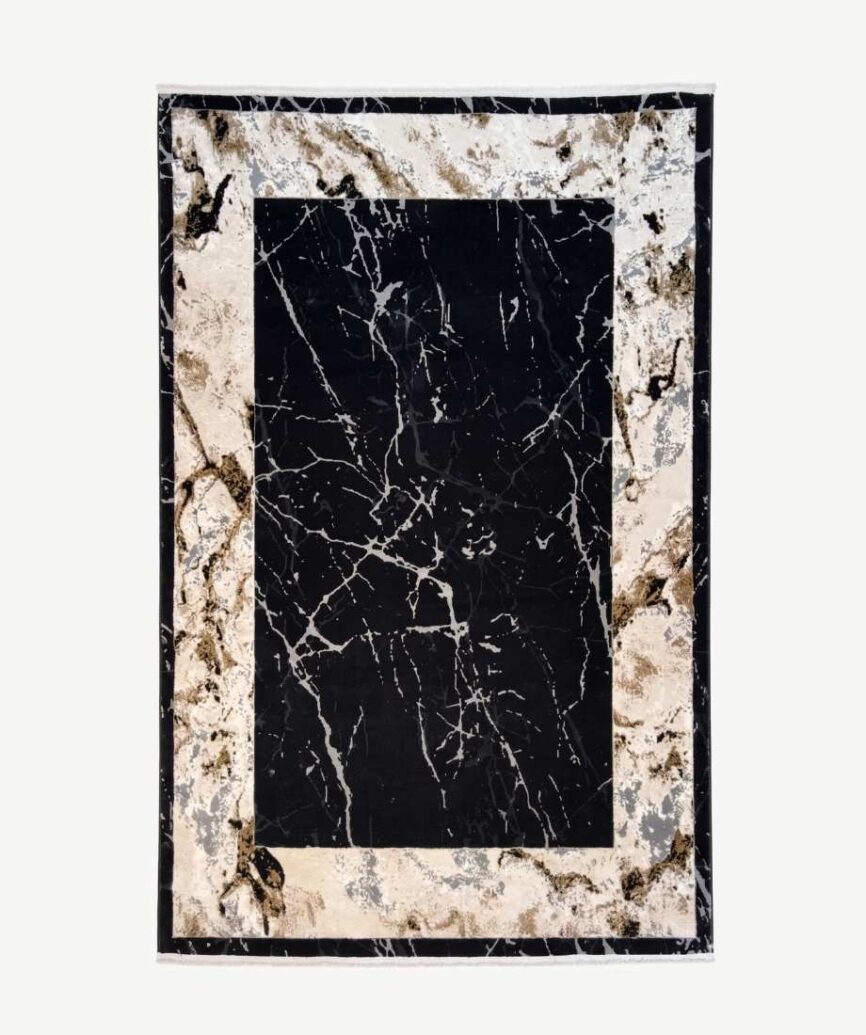 Modern Black Marble Rug - InamCarpets