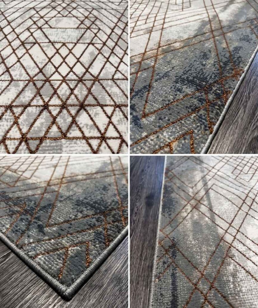 Modern Geometric Slate Rug