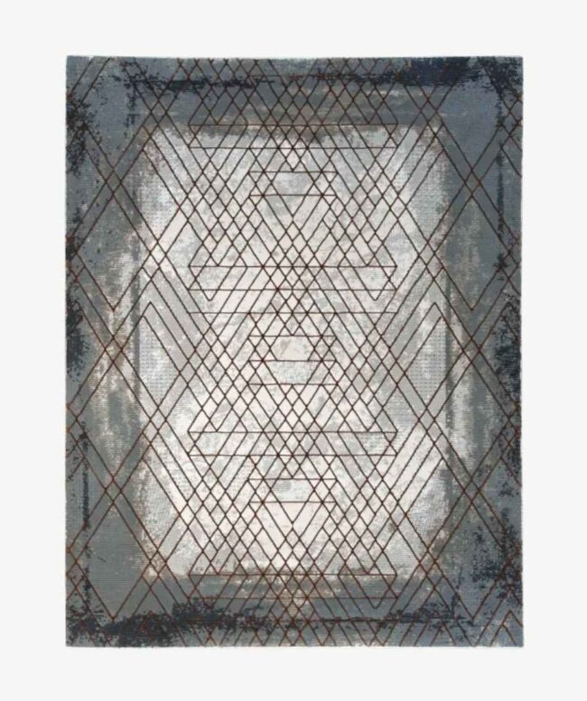 Modern Geometric Slate Rug