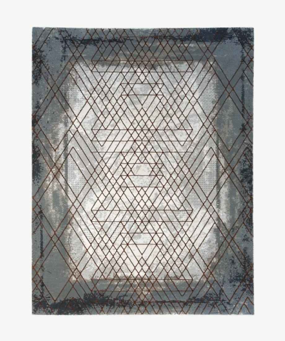 Modern Geometric Slate Rug