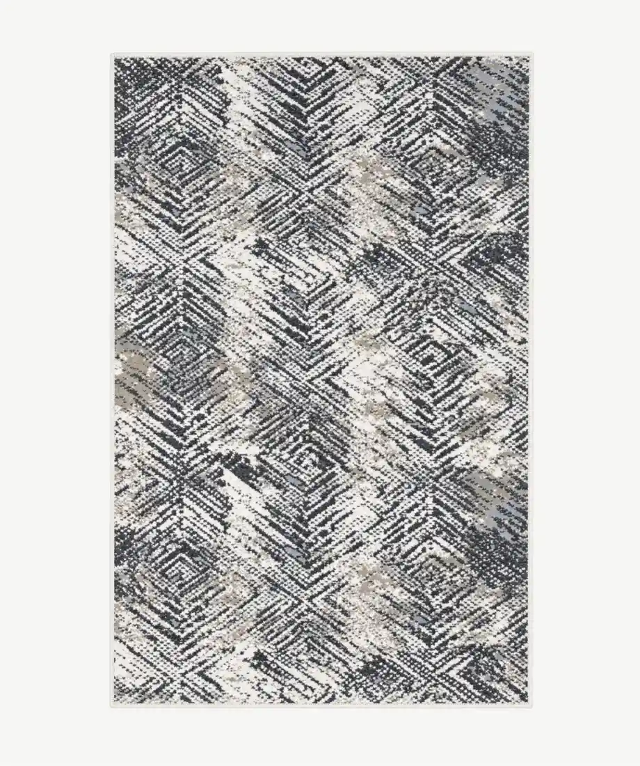 Modern Moroccan Diamond Neutral Rug