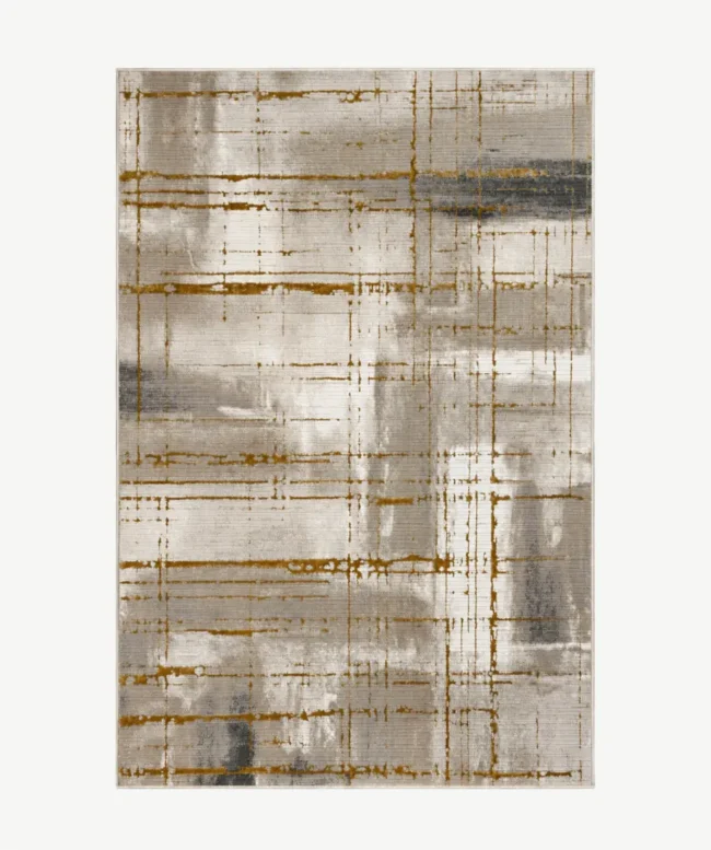 Modern Textured Beige Gold Area Rug