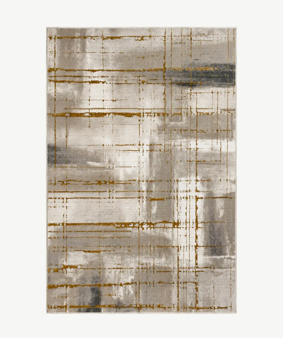 Modern Textured Beige Gold Area Rug
