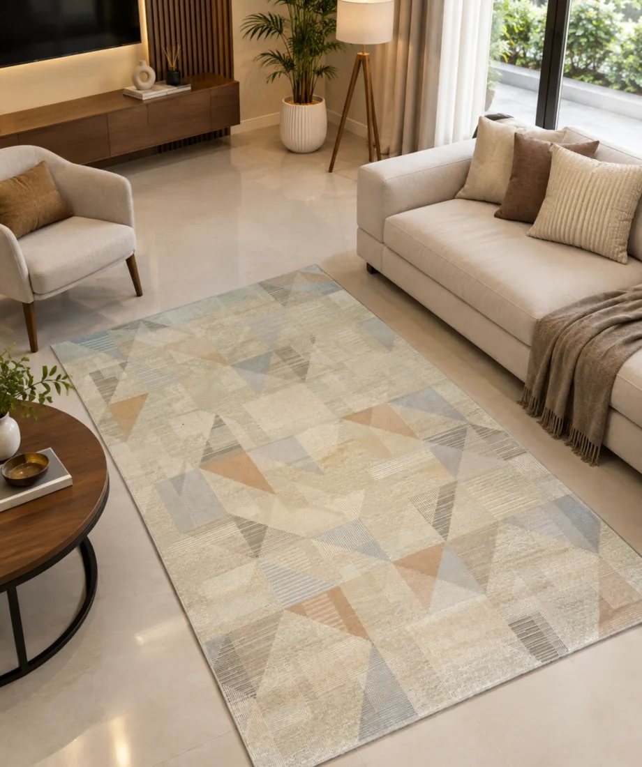 Soft Geometric Pastel Area Rug - Image 2