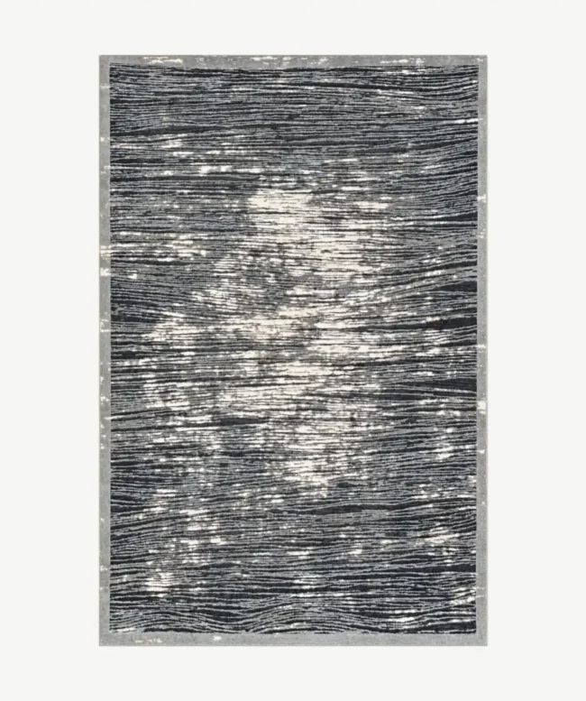 Striped Charcoal Silver Area Rug